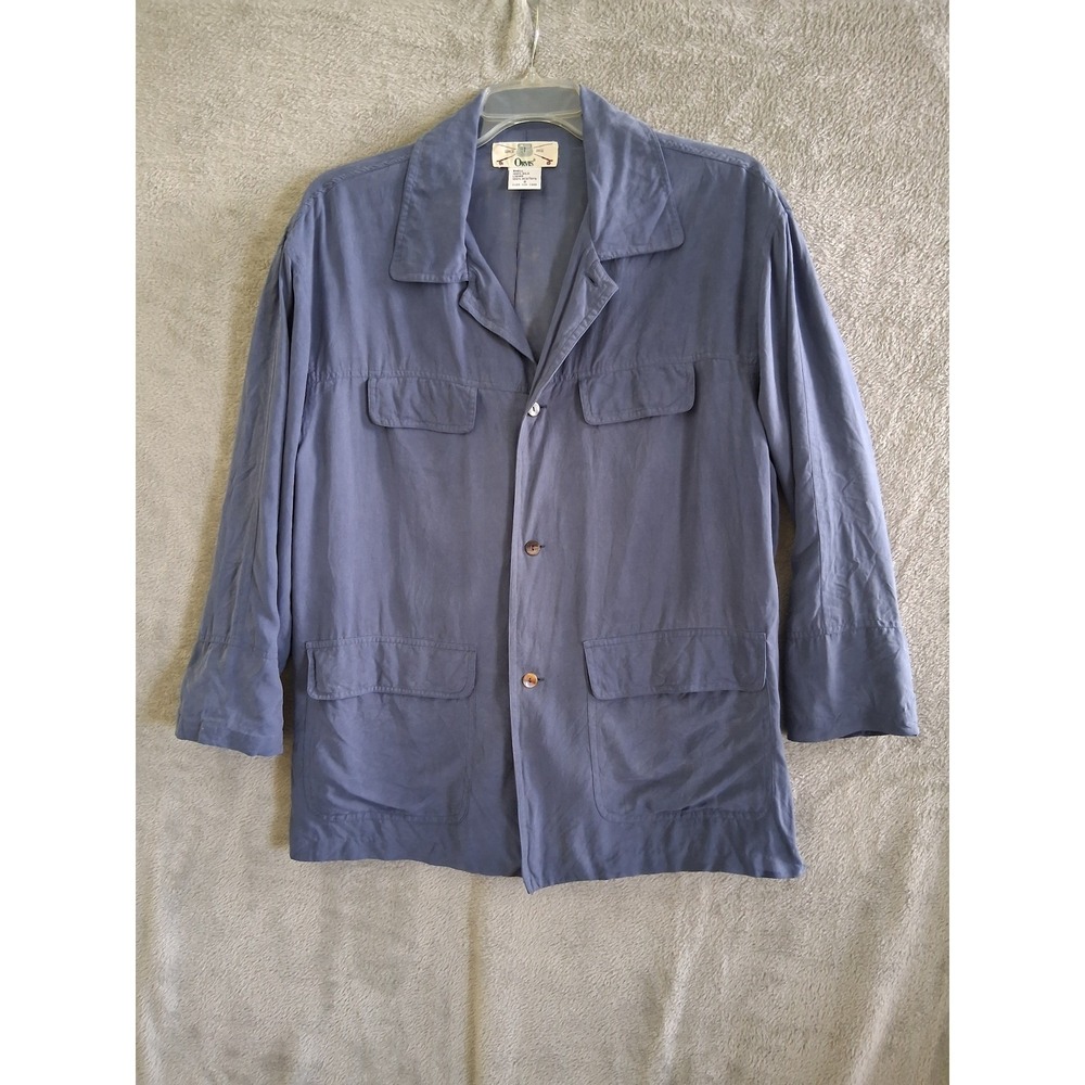 Orvis Safari Jacket Vtg Sm Mens 90s Blue Silk Utility Field Gorpcore Old Money